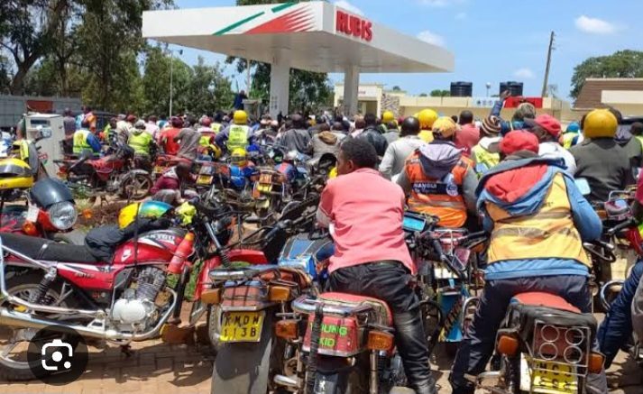 A busy petrol station